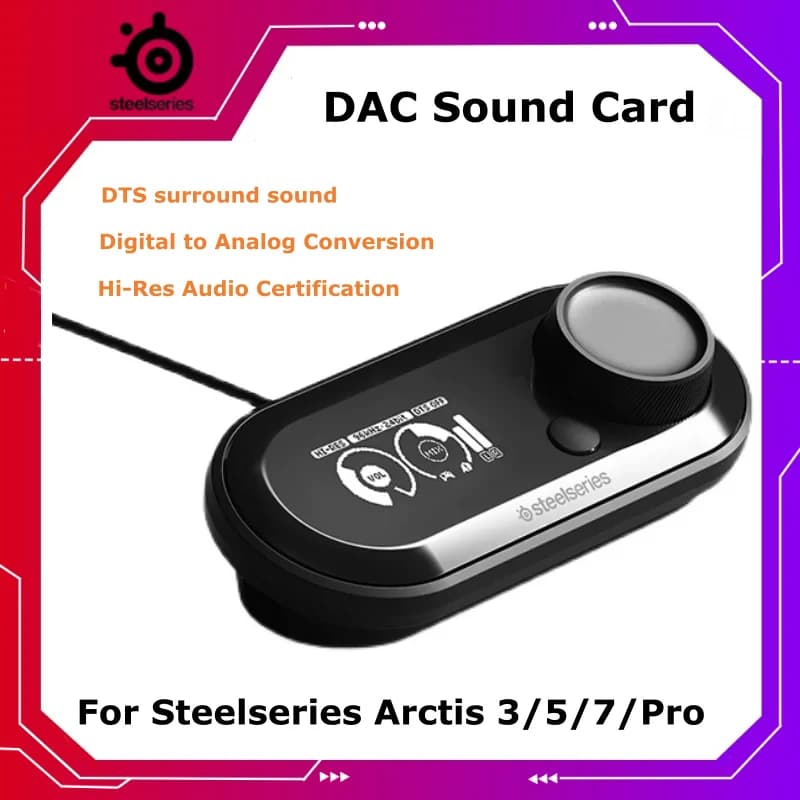 SteelSeries Arctis Pro Headphone Game DAC DTS Surround Sound External Sound Card Headset Gaming Audio Decoder