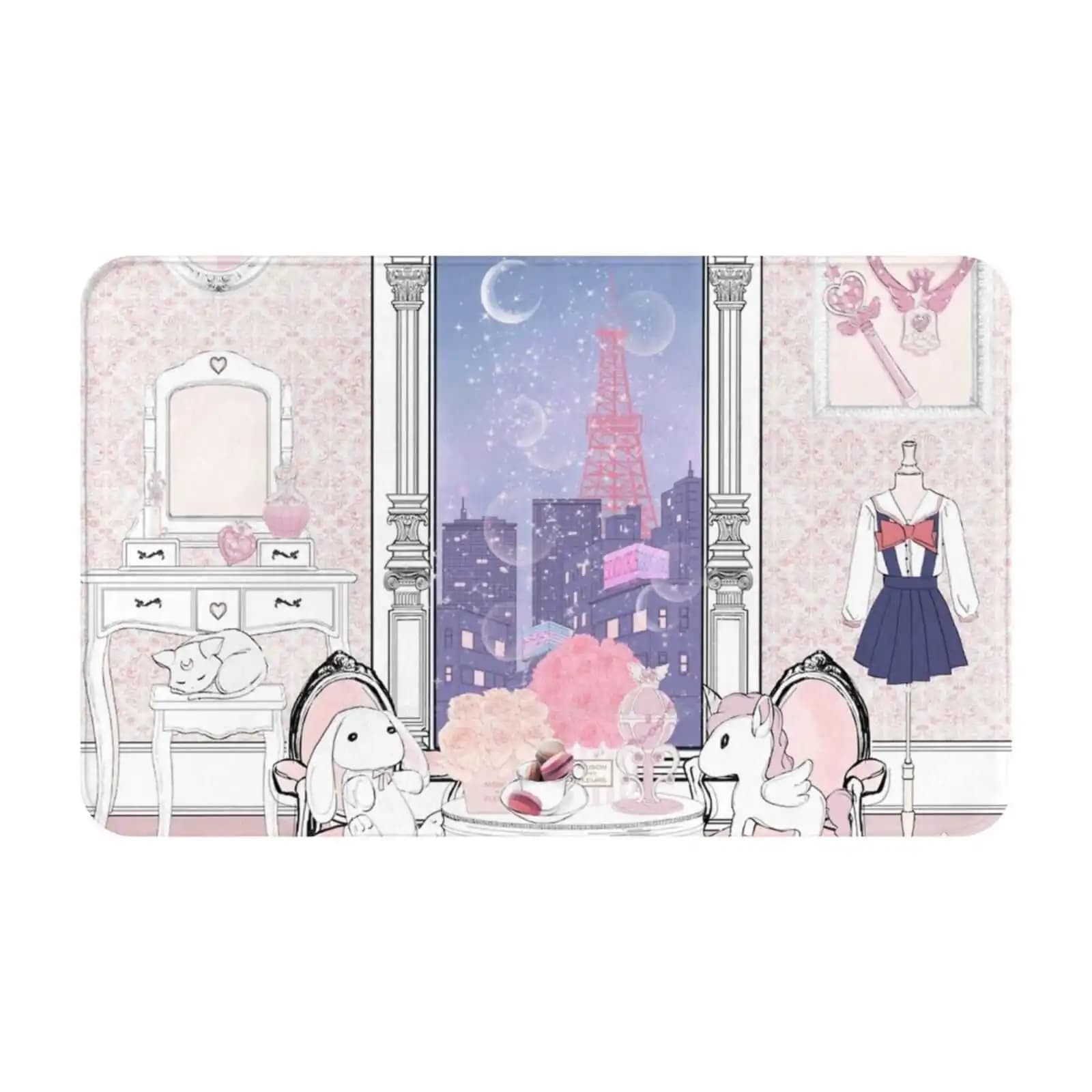 Sailor Chibi Moon Room 3 Sizes Home Rug Room Carpet Sailorchibimoon Anime Tokyo Animeart Kawaii