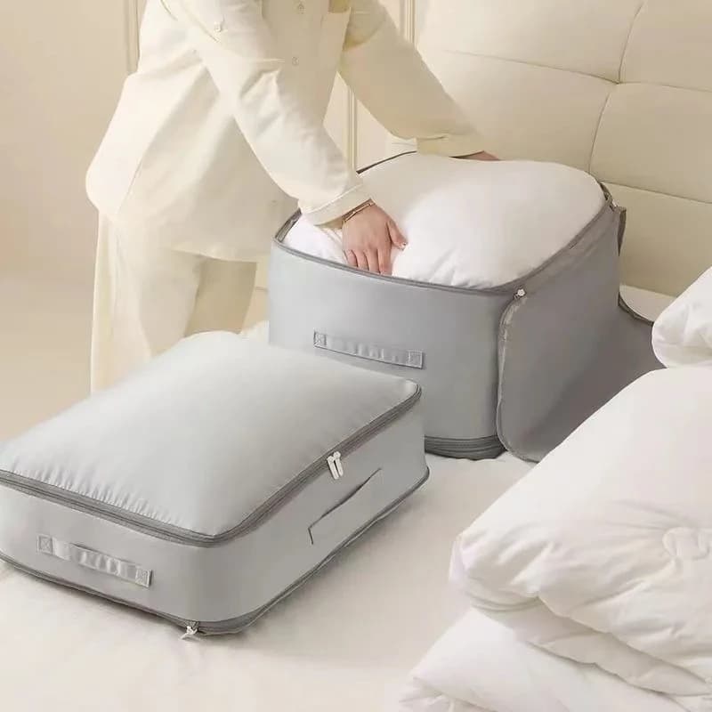 Self-expressed bag for heavy loads, portable organizer for clothes, blankets and quilt, ideal for the organization of the closet