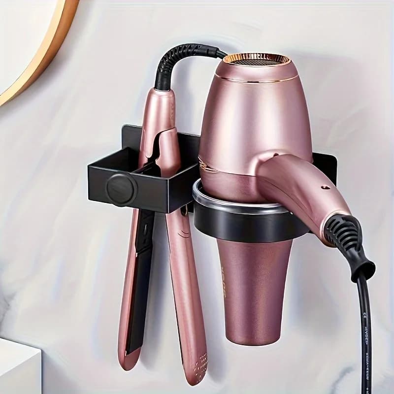 Wall-Mounted Hair Styling Tool Storage Rack,No-Drill Bathroom Storage Rack,Suitable for Hair Dryer,Straightener and Curling Iron