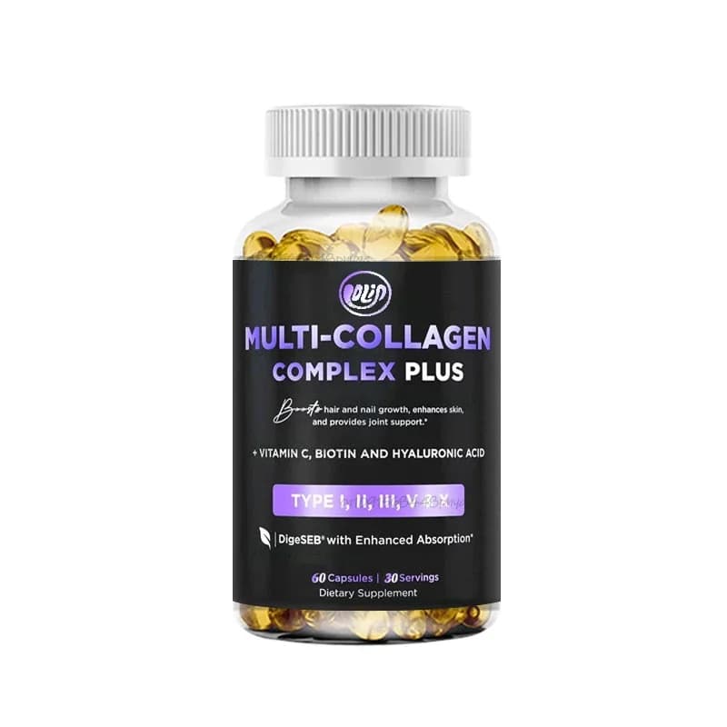 60 multicolagenic biotin capsules, hyaluronic acid, support supplement for hair growth to vitamin C for skin and nail beauty complex
