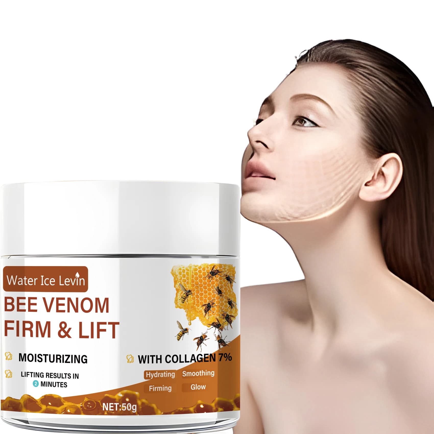 Crema Lifting Viso Bee Vemon 50g | Liscio | Crema viso tipo collo, contenente collagene al retinolo, ingredienti senza alcool