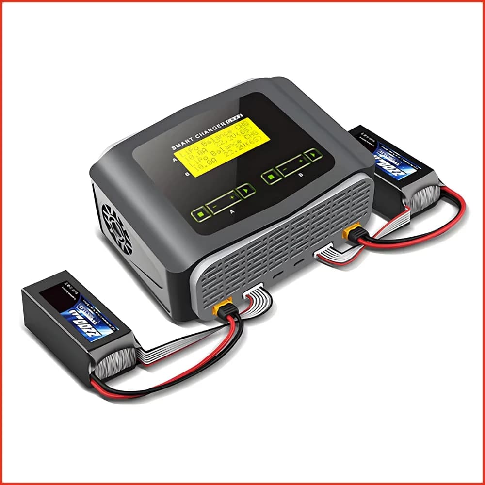 HTRC C6X2 AC/DC 120W*2 Dual Channel LCD Screen Smart Battery Charger/Discharger For RC Lipo/LiFe/Nicd/NiMH Battery