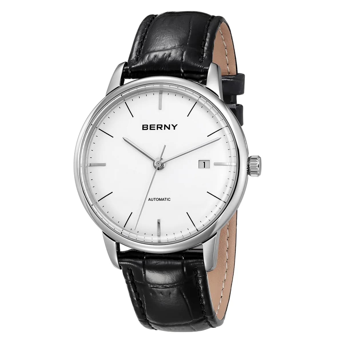 BERNY Orologio meccanico da uomo MIYOTA 9015 Orologio da polso da uomo semplice e versatile Calendario luminoso Orologio automatico di lusso da uomo