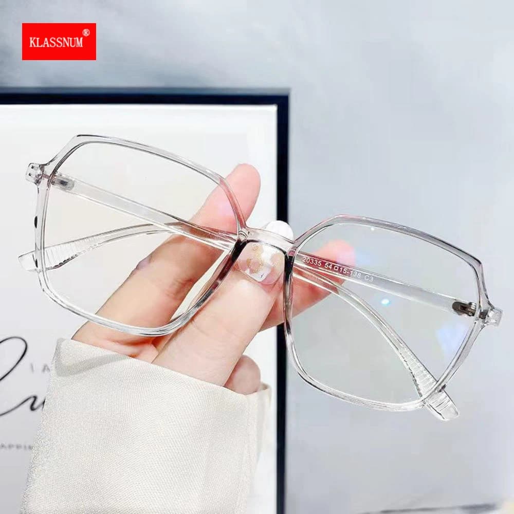 Occhiali trasparenti anti luce blu Occhiali da donna quadrati con montatura grande Occhiali da vista con lenti zero Occhiali da computer con montatura 2025 Trend