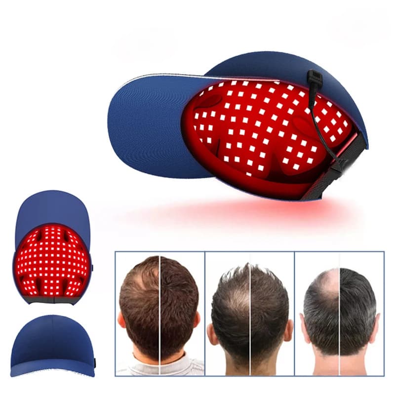 Cappello Terapeutico a Luce Rossa e Infrarossi 650nm 850nm 940nm per la Ricrescita dei Capelli, Anti-Caduta, Cura del Cuoio Capelluto, Rilassante