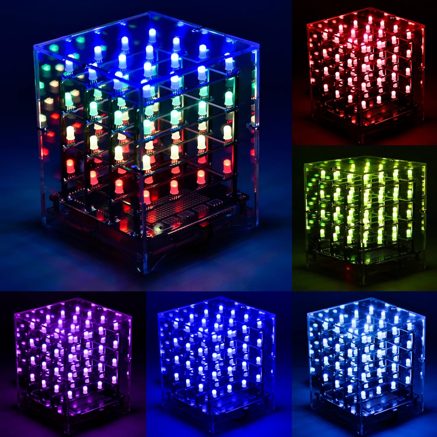 Keyestudio 4 x4x4led RGB CUBE Main Control Board lighting with button module audio sensors for Arduino DIY Kit