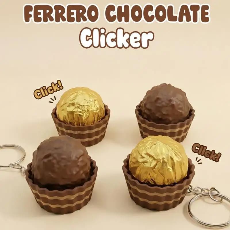 Giocattolo Antistress a Forma di Tastiera di Cioccolato, Portachiavi con Bolle da Premere, Clicker Sensoriale per Bambini e Adulti