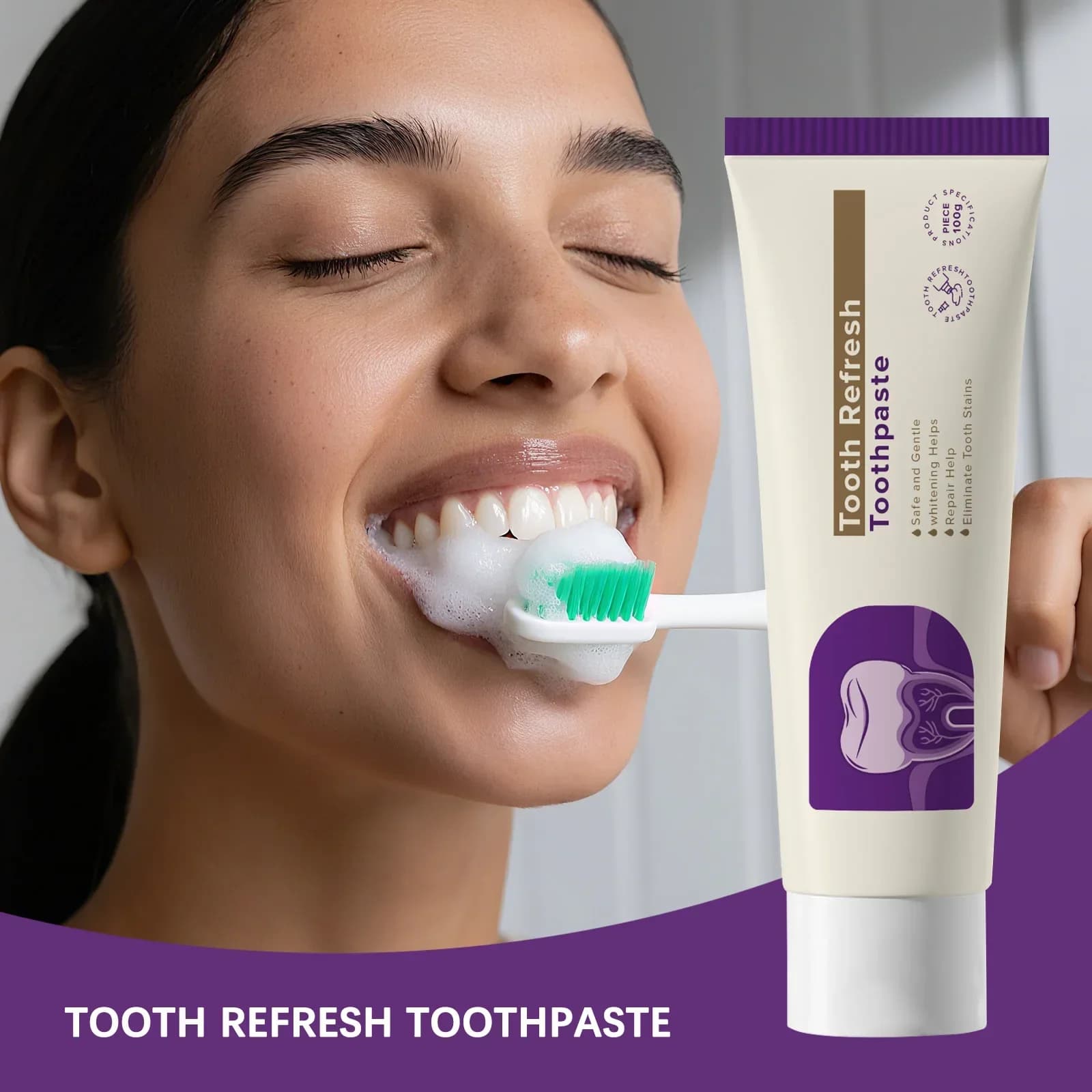 Dentifricio for tooth repair Tooth whitening Cool mouthpiece for tartar Luminous cleaning Dental inhibits bad breath Dentifricio