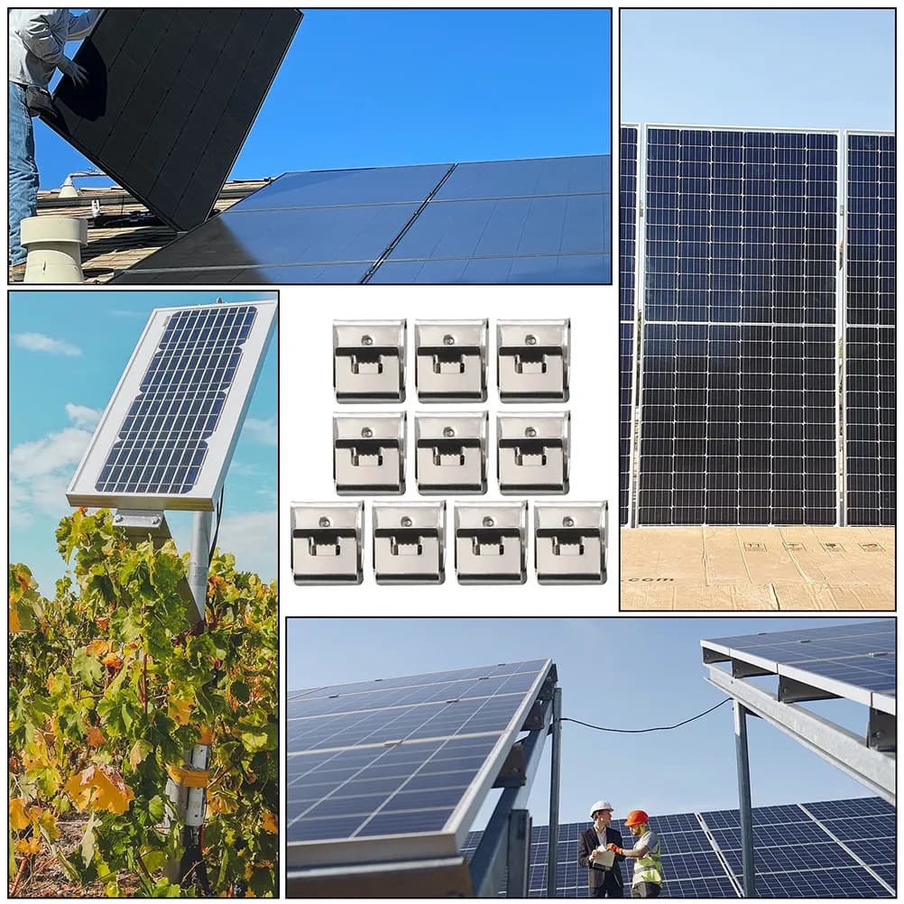 55 Pezzi Morsetti per Cavi Solari Fotovoltaici in Acciaio Inossidabile, Clip per Gestione Cavi Moduli e Telai di Rimorchi