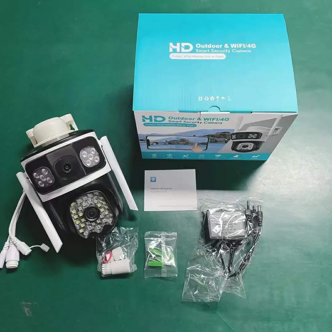 Telecamera dome IP PTZ wireless a colori V380Pro a doppio obiettivo da 4 MP Rilevazione umanoide AI Sicurezza domestica CCTV Baby Monitor