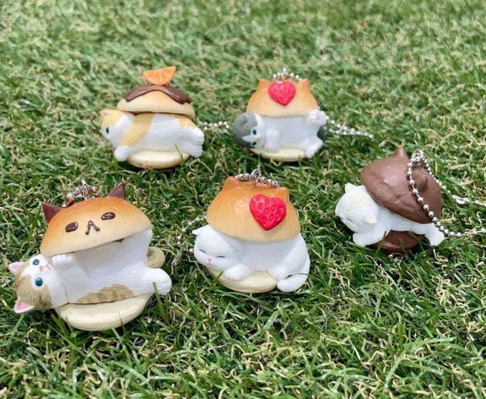 Mofusand Plump Series Blind Box: Statuette di Gatti Hamburger e Gatti Frutta, Decorazione Kawaii da Scrivania, Giocattolo da Collezione, Regalo di Compleanno