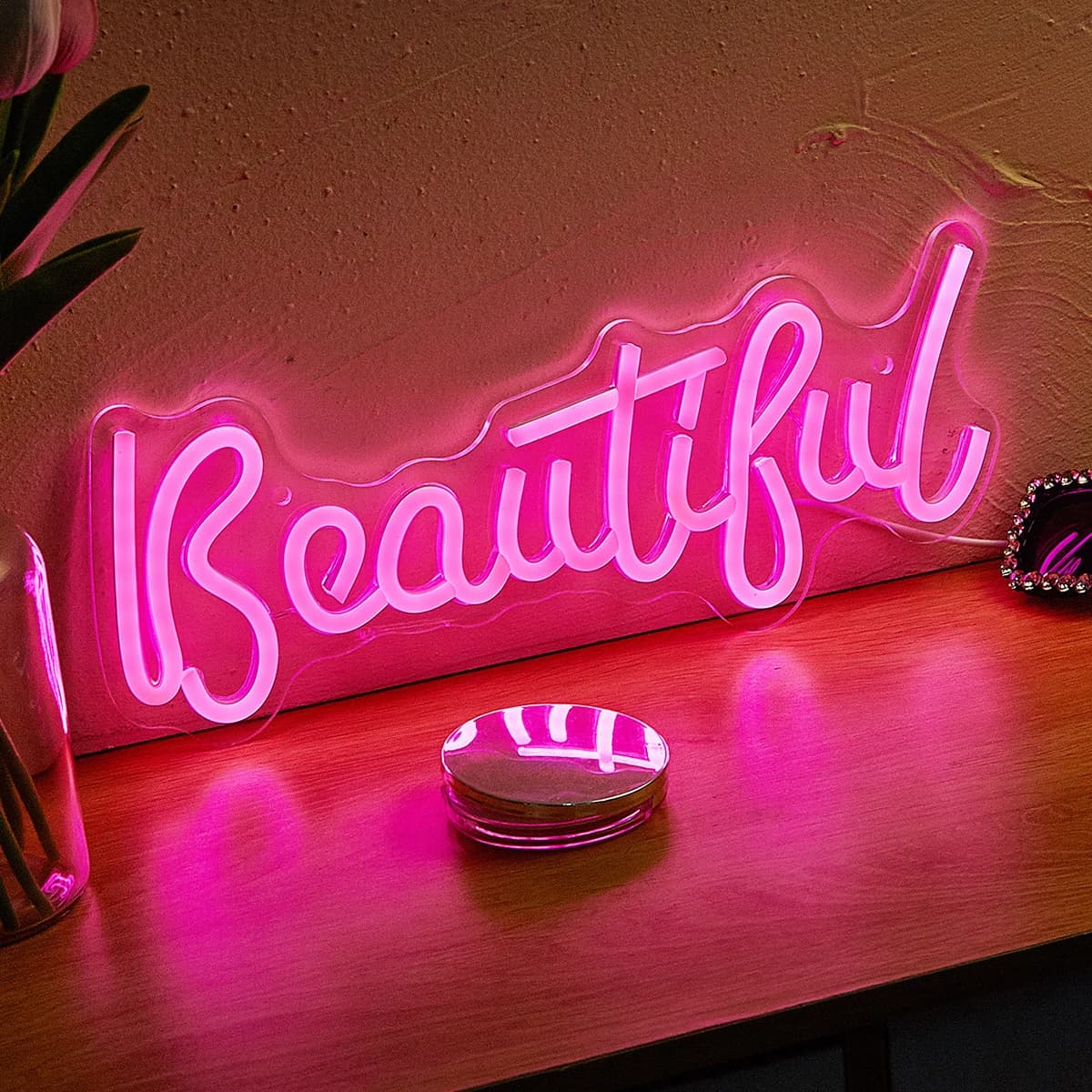 Chi-acquista 1PC bella insegna al Neon a forma di LED alimentata tramite USB per la decorazione della parete della camera da letto insegne luminose al Neon adatte per le vacanze