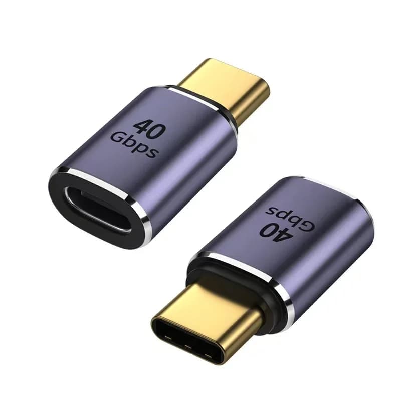Confezione da 2 Adattatori USB-C Maschio a Femmina, Ricarica Rapida 100W, Trasferimento Dati 40Gbps, Uscita Video 8K@60Hz, Compatibile con Thunderbolt 3/4
