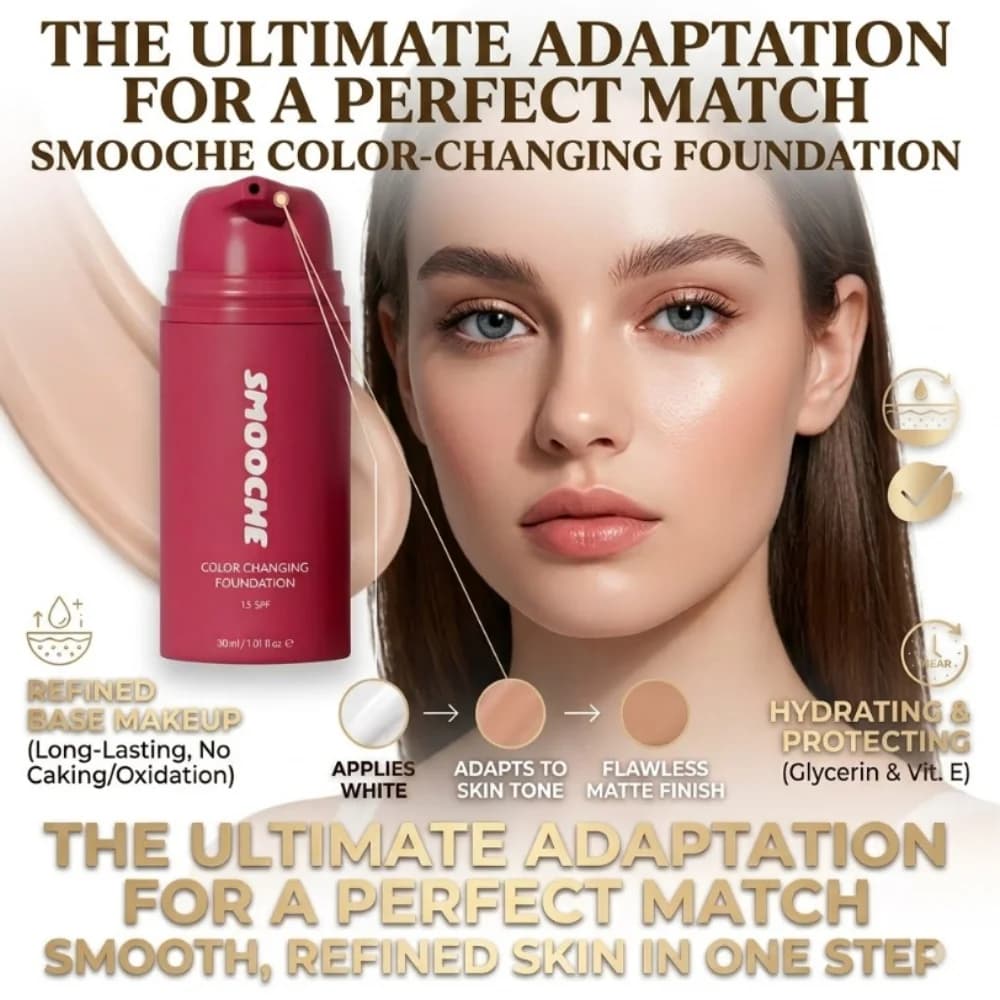 SMOOCHE Color Changing Liquid Foundation Hydrating Full Coverage Concealer Natural Base Makeup Long Lasting Face Cosmetics