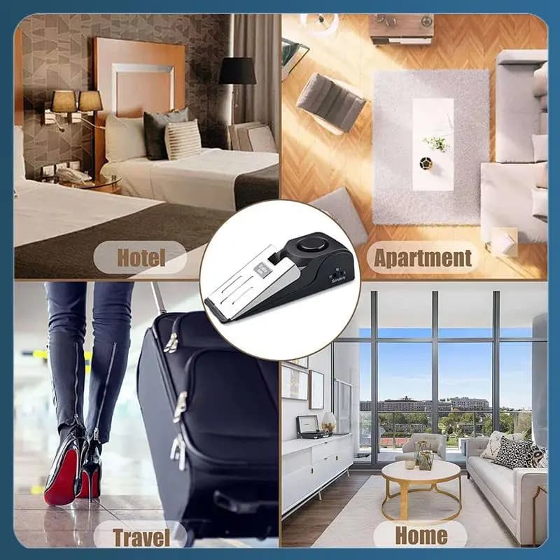 AB02 Allarme fermaporta da 4 pezzi, allarme porta con sirena di sicurezza 120DB, allarmi porta per la sicurezza domestica, allarme fermaporta