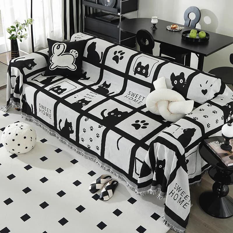 Copridivano universale Asciugamano per divano Copertura antipolvere Copertura protettiva antigraffio per gatti Coperta per divano Tappeto Jacquard elastico