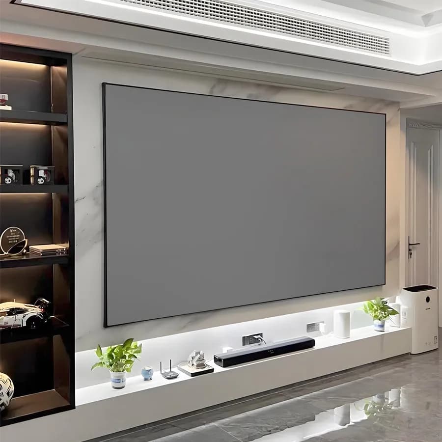 Schermo per Proiettore ALR Nano Grigio Cristallo 2026, Reiezione della Luce Ambientale, Cornice Fissa, Bordo Ultra Sottile 0,7CM, Proiezione CLR 8K