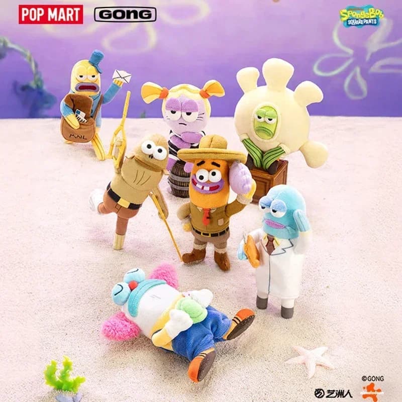 Originale POP MART Bikini Bottom Buddies Series Divertenti Peluche 2 Blind Box Ciondolo Decorativo Carino Scatola Misteriosa da Collezione Regali per Amici