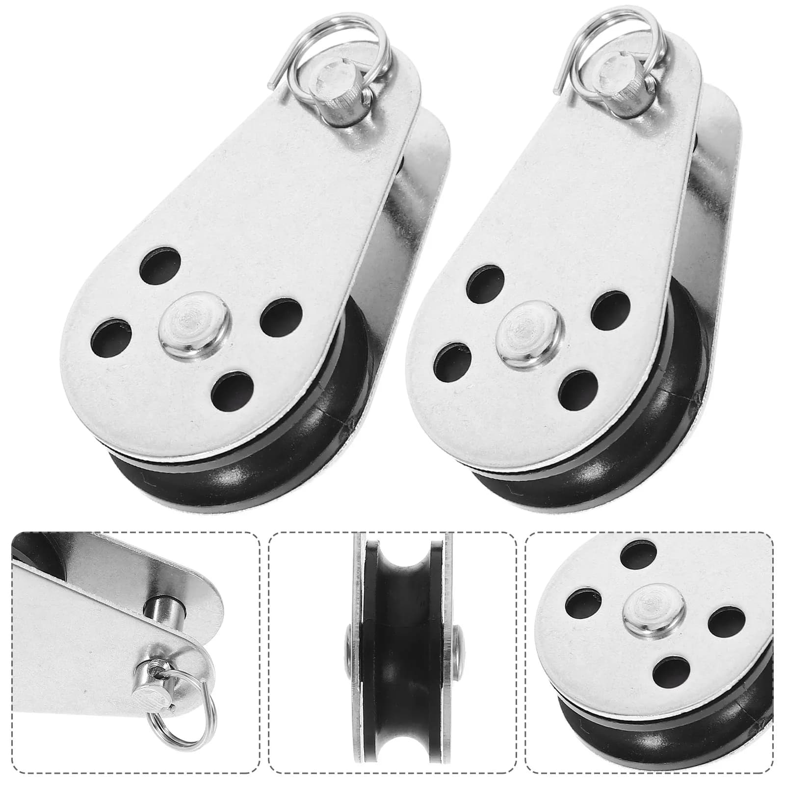 2 Pezzi Puleggia per Barca a Vela in Acciaio Inossidabile Resistente, Accessori Nautici per Kayak, Gestione Cavi per Funzionamento Fluido