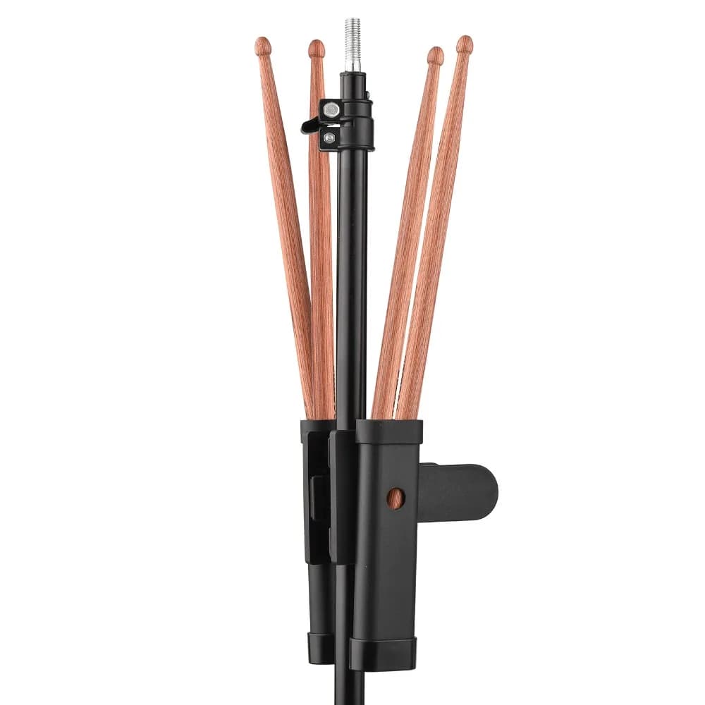 Premium Black Drumsticks Holder Anti-Slip Rubber Pad Angle Adjustable Stick Holder ABS Drumstick Double Holder For Drum Set