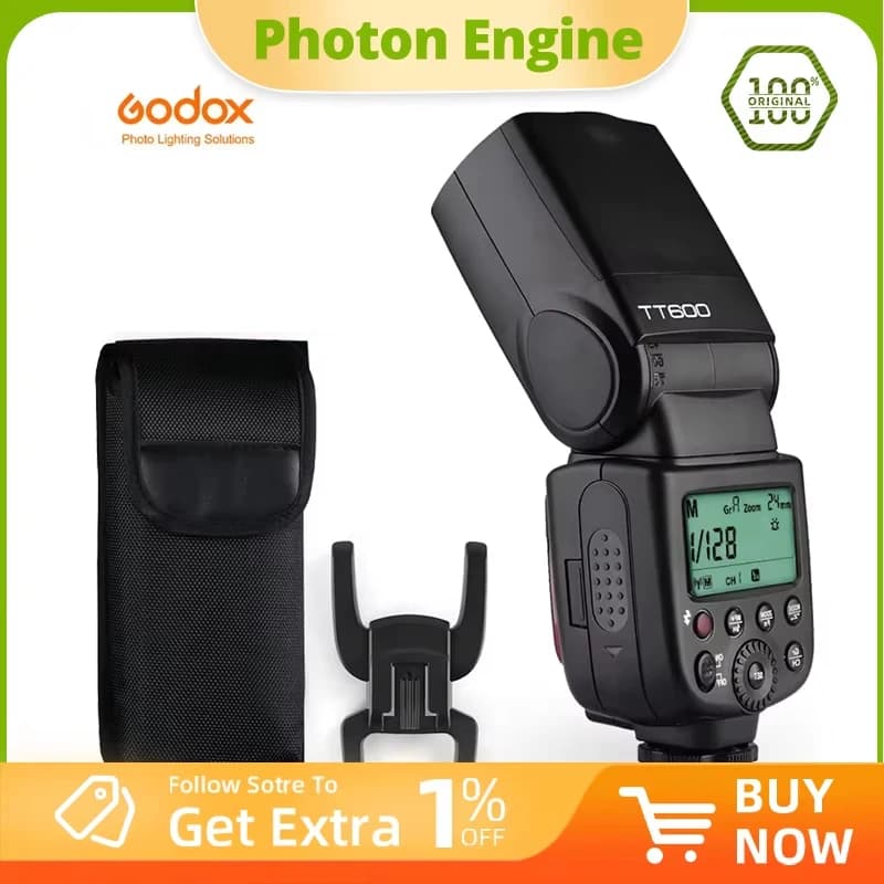Godox TT600 2.4G Wireless X-system GN60 Master/Slave Camera Flash Speedlite per Canon Nikon Sony Pentax Olympus Fuji Lumix