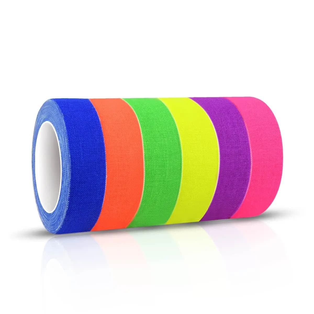 UV Blacklight Glow Party Fiesta Blacklight Reactive Glow in The Dark Neon Gaffer for Events ,Adhesive Black Light Tape Set