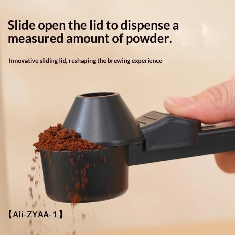 【A】Sliding Leakproof Coffee Scoop Reusable Protein Powder Spoon Funnel For Milk Supplements Portable Home Kitchen Gadgets