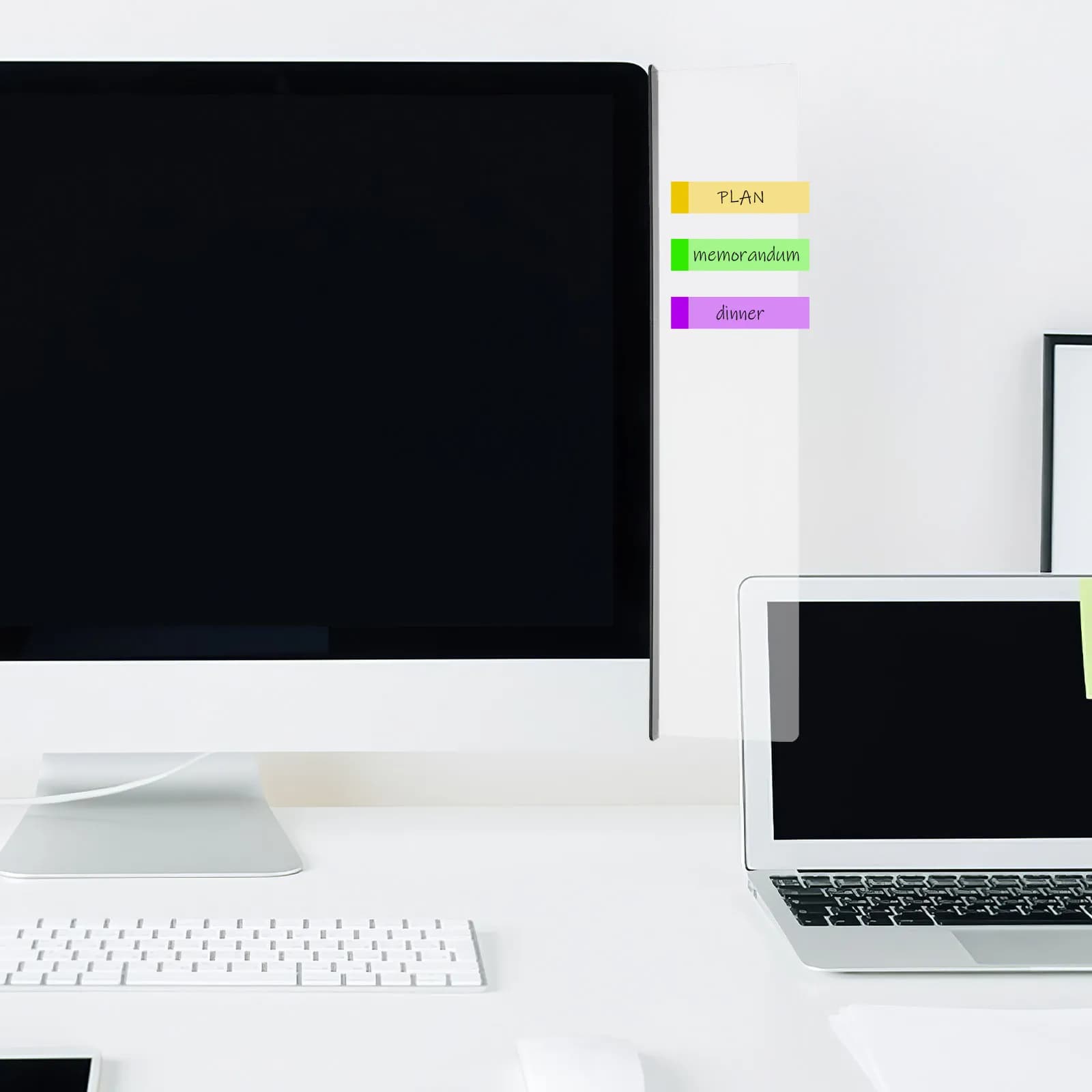Lavagna per Messaggi in Acrilico Trasparente Elegante e Leggera per Monitor, Organizzatore di Promemoria per Ufficio