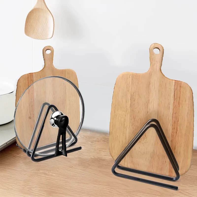 Metal Iron Cutting Board Rack Multifunctional Kitchen Storage Holder For Cutting Board Pot Lid Dry Wet Dual Use Countertop