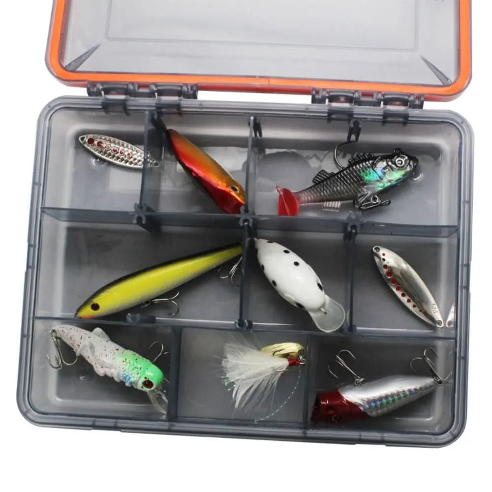 Portable Large Capacity Fishing Tackle Box Fishing Accessories Fishing Supplies Lure Box Four Lock Buckles Plastic Bait Box