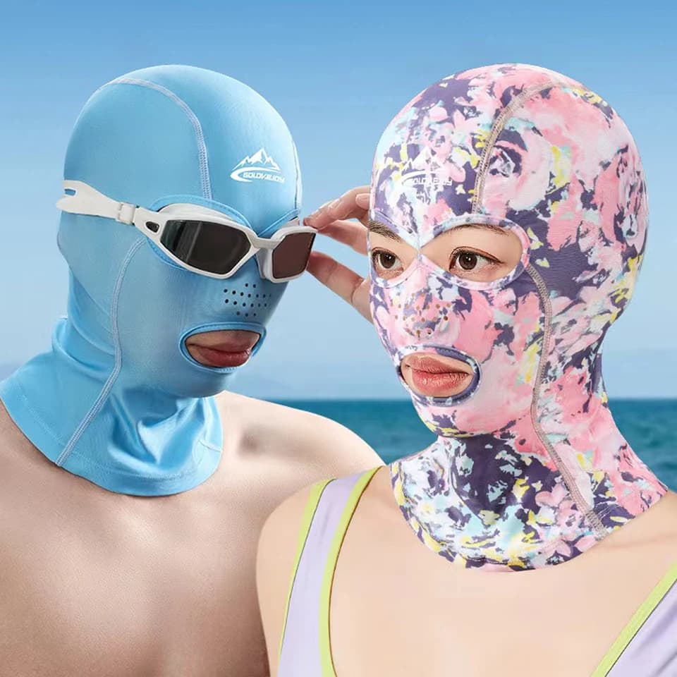 Swiming Diving Facekini sunscreen UV full face mask headgear elastic headgear for face for sports diving headgear Unisex