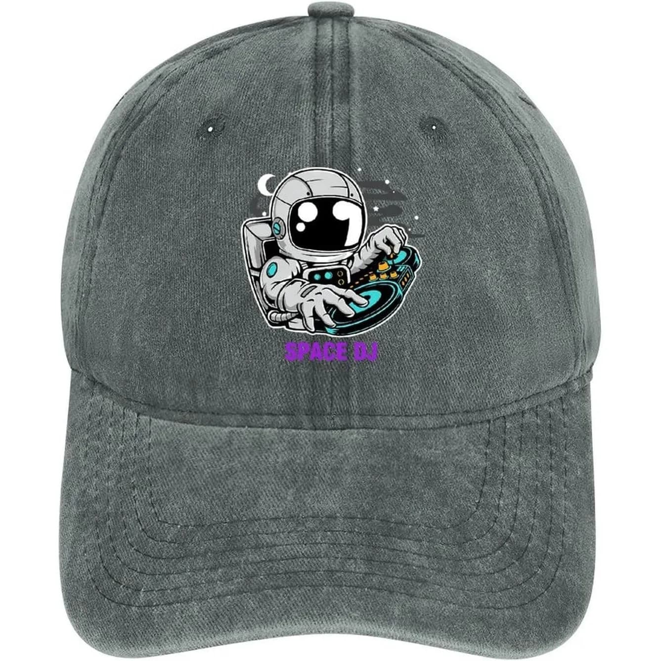 Unisex Astronaut Deejay Trucker Hat Denim Baseball Cap