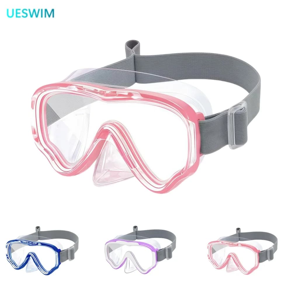 Children's swimwear with nose cover Diving mask Elastic fabric strap Anti-snatching Children's anti-fragment lens 3-14 years