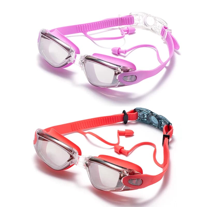 Occhialini da nuoto professionali in 2 pezzi, antiappannamento, a tenuta stagna, resistenti ai raggi UV, con ampio campo visivo, adatti per donne e uomini