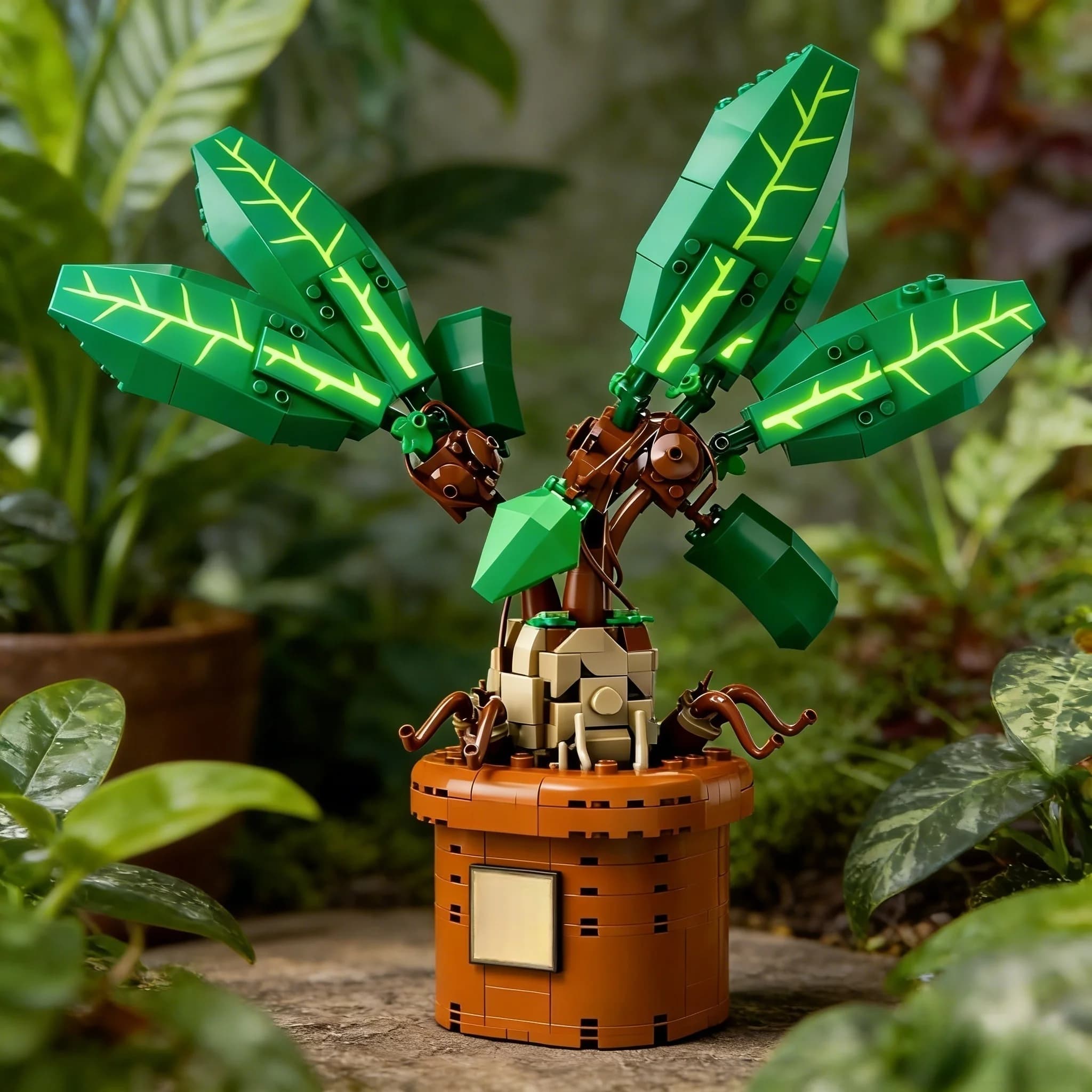 Nuovo Modello MOC di Pianta in Vaso, Blocchi Decorativi per Casa, Regalo Festivo