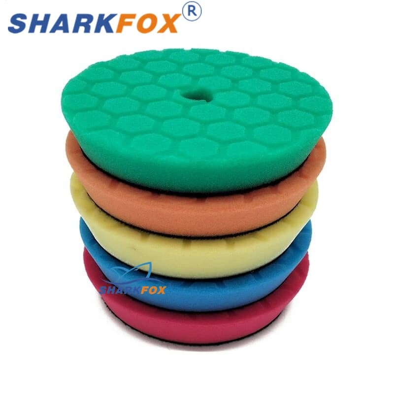 Sharkfox 5/6 pollici Cera per auto Tampone per lucidatura Disco per lucidatura Strumenti di riparazione per la cura dell'auto Tamponi per cera per dettagli auto Composto tampone