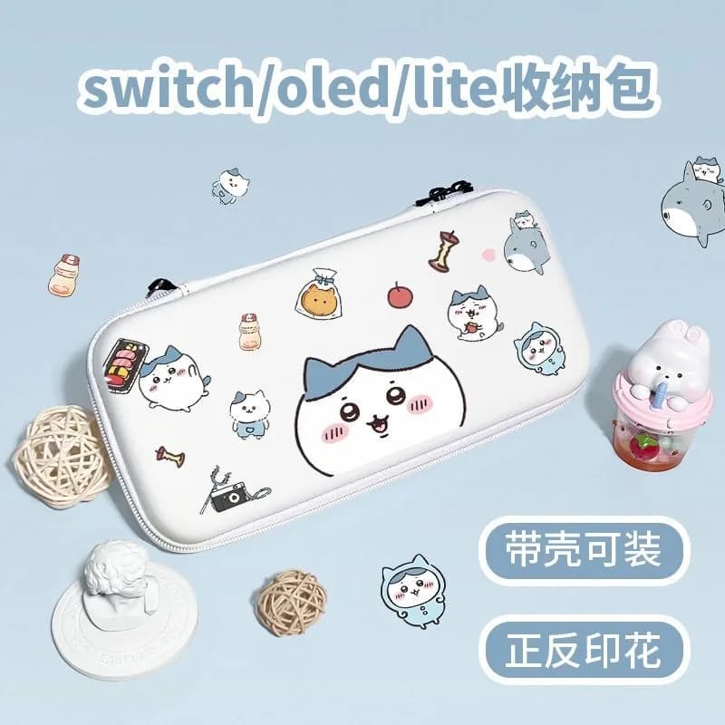 Borsa portaoggetti Chiikawa Hachiware per Nintendo Switch Lite OLED, custodia protettiva antiurto per console, regalo da viaggio a tema cartone animato