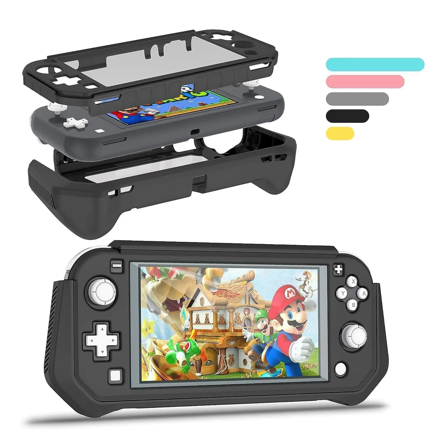 Custodia protettiva V-MOTA per Nintendo Switch Lite, cover protettiva completa per Switch Lite, antigraffio in TPU. Protezione schermo integrata.