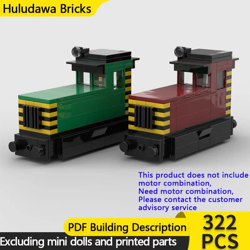 City Car Model MOC Building Bricks Narrow Gauge Diesel Locomotive Modular Technology Children Holiday Gifts Assemble Toys Suit