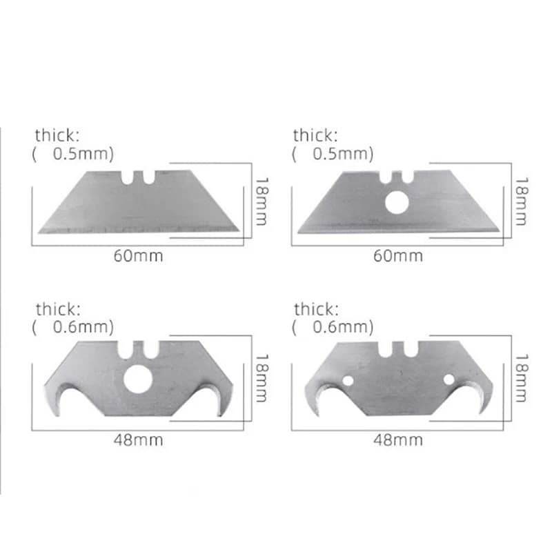 ⭐ Set di 10 Lame a Gancio per Taglio di Tappeti, Acrilico, PVC e Plastica, Utensile da Costruzione in Acciaio