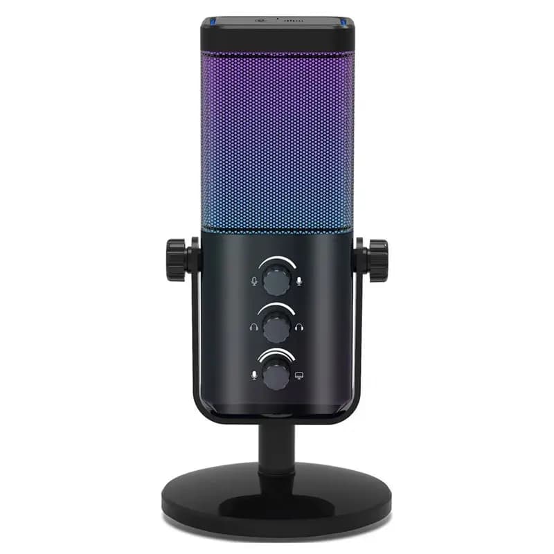 ABZZ-RGB Gaming Microphone USB-C With Noise Cancellation Monitoring For Streaming/Recording/ASMR/Video A