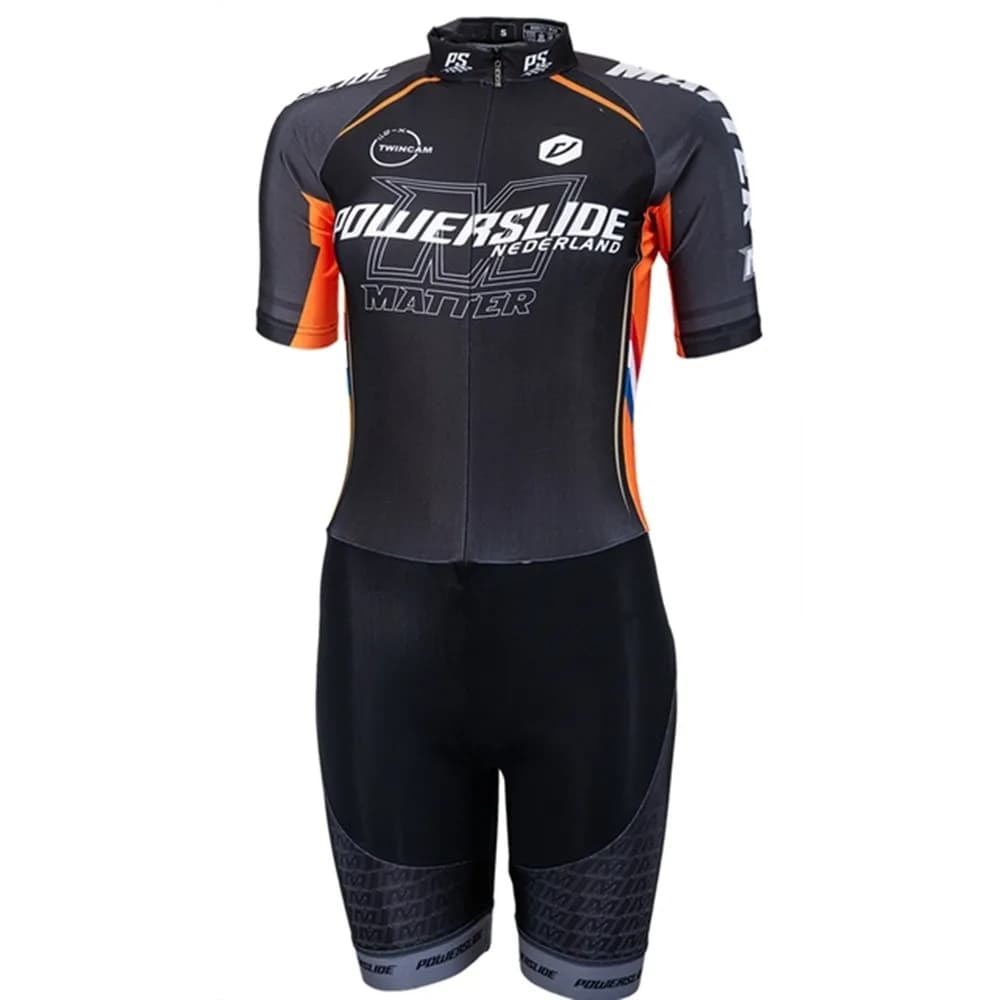 Powerslide Men's Short Sleeve Wheel Skating Online Speed Skinsuit Cycling Ice Skating Race Roller Skating Clothing