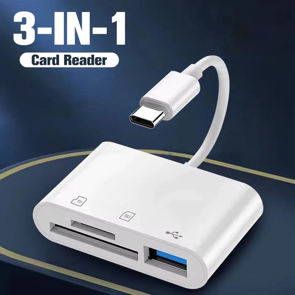 3-IN-1 TypeC To SD/TF Card Reader OTG USB Port Adapter for High-Speed Transfer