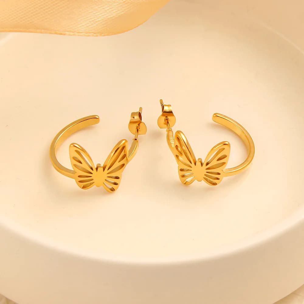 DIY accessories Fairy butterfly earrings stainless steel summer high-end stud earrings women's fashion and versatile earrings ex