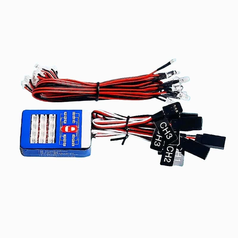 Tamiya Modello di auto telecomandata 12 Gruppo di luci a LED Collegamento di simulazione degli indicatori di direzione controllabili a tre vie per auto RC