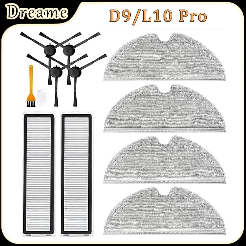 For Dreame D9/L10 Pro Robot Vacuum Cleaner Accessories Mop Cloth HEPA Filter Side Brush Replacement Parts