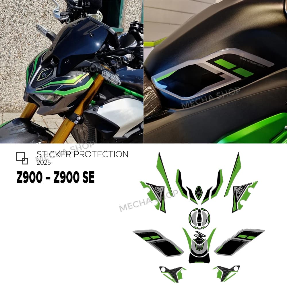 For Z900 Z 900/SE 2025- Motorcycle Accessories Fuel Tank Waterproof Scratch 3D Resin Sticker Protection Kit