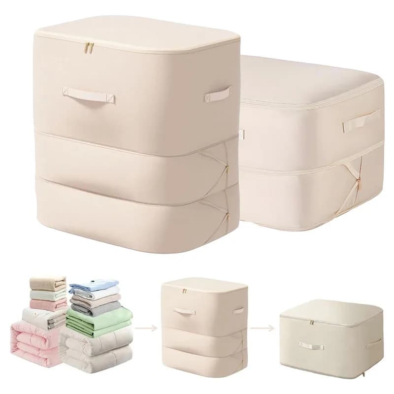 Organizzatore Ultra Salvaspazio a Compressione Automatica, Sacchi Robusti per Piumoni, Coperte e Biancheria da Letto con Chiusura a Cerniera