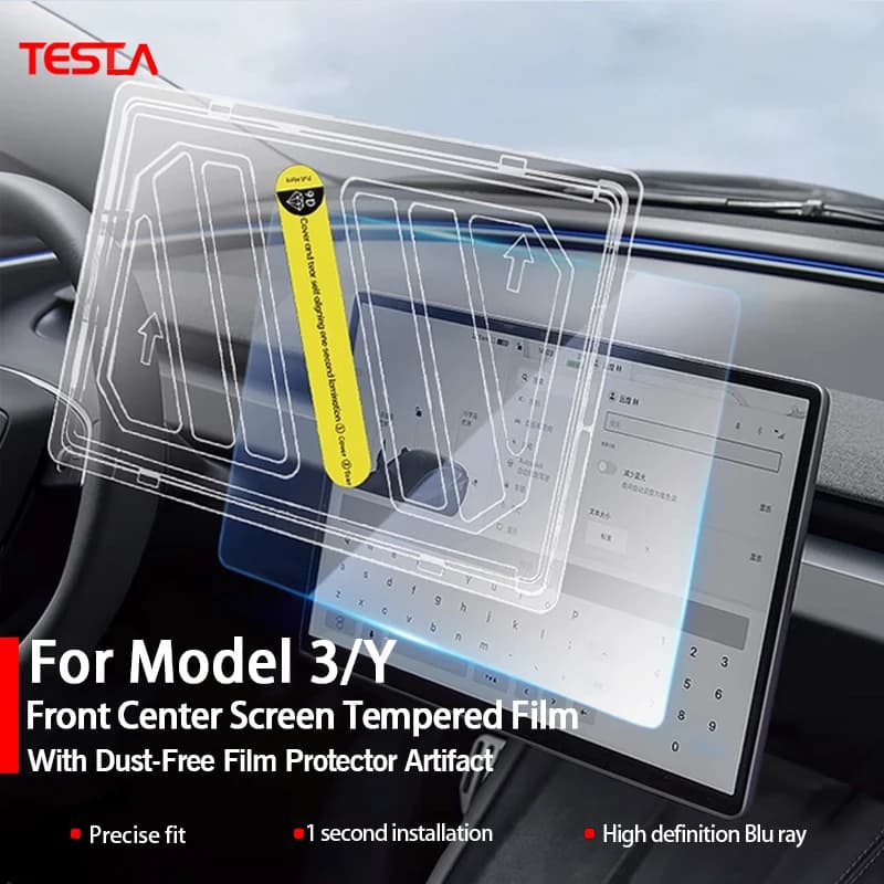 Proteggi schermo in vetro temperato per Tesla Model 3 Y 2021-2025 Accessorio di controllo centrale Protezione pellicola HD antiriflesso opaca